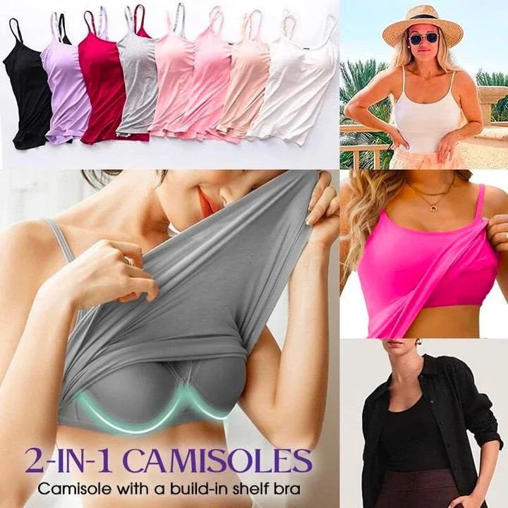 Last Day 49 % off - Cami Bra – Women’s Camisole 02 in 01 With Built In Padded Bra Vest