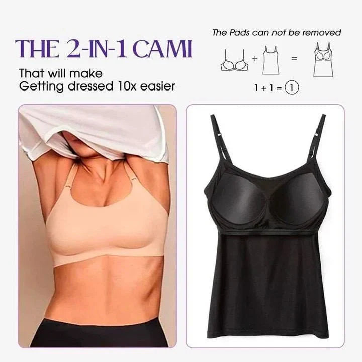 Last Day 49 % off - Cami Bra – Women’s Camisole 02 in 01 With Built In Padded Bra Vest