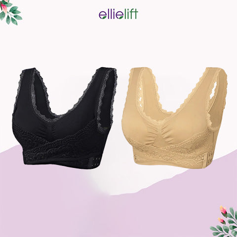 EllieLift – LAST DAY 70% OFF – Comfy Corset Bra Front Cross Side Buckle Lace Bras