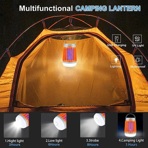 Multifunctional Solar camping and USB Chargeable Mosquito Killer Lamp