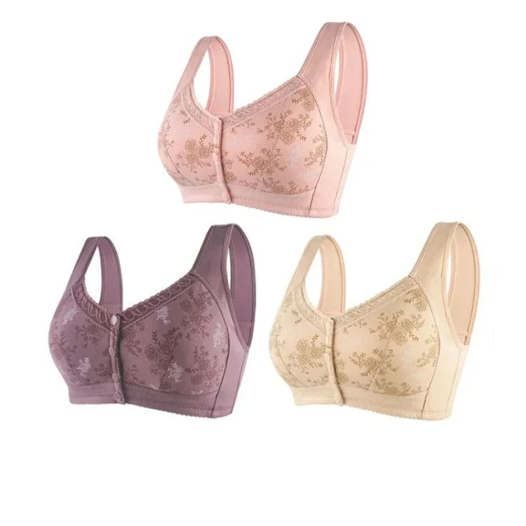 2025 New Anti Sagging Front Open Cooling Cotton Bra