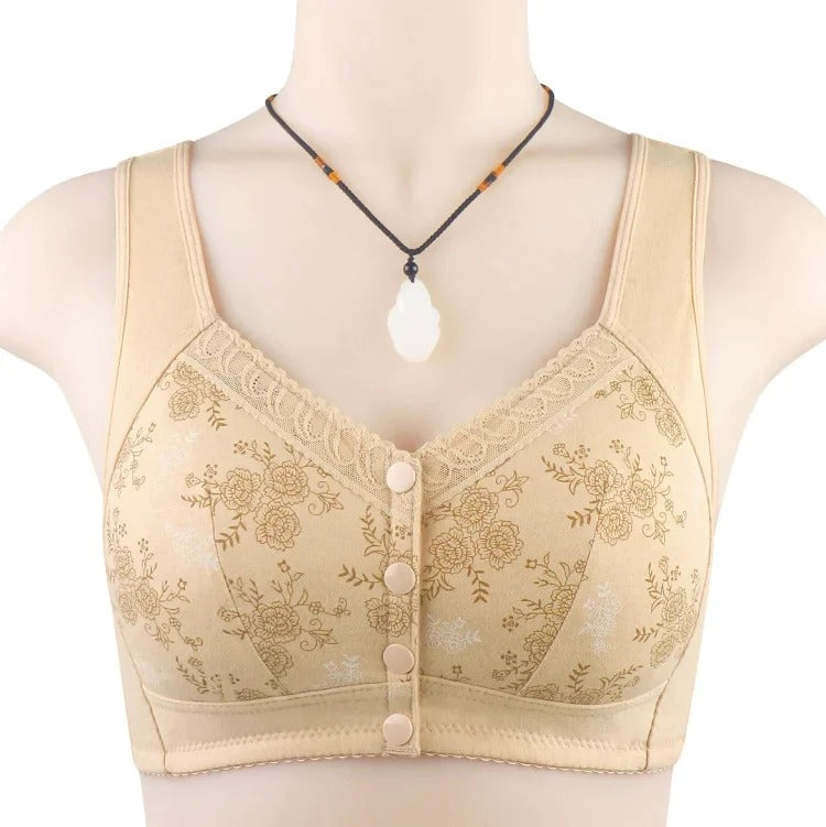 2025 New Anti Sagging Front Open Cooling Cotton Bra