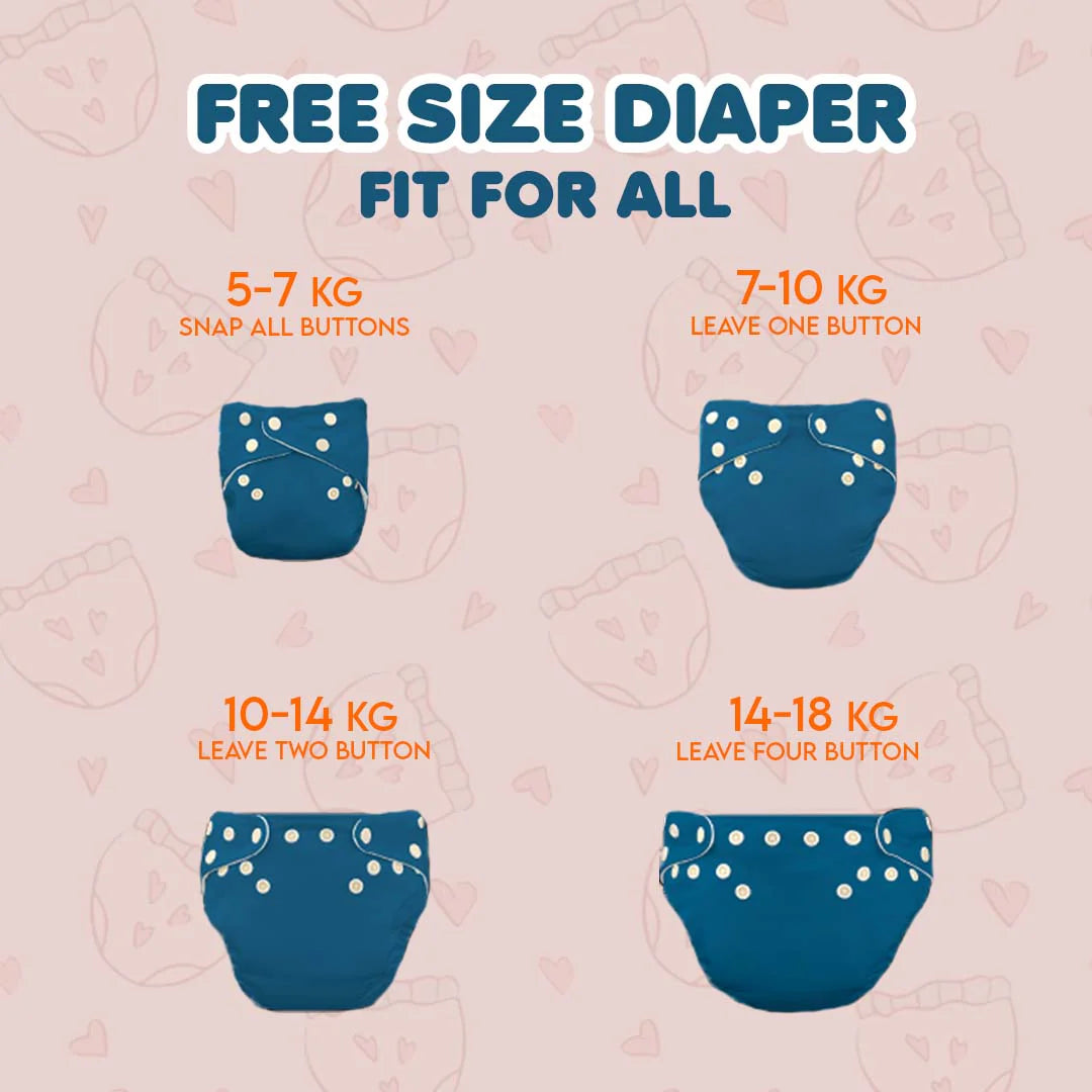 Kids' Free Size Reusable Diaper + Insert (0-36 months)