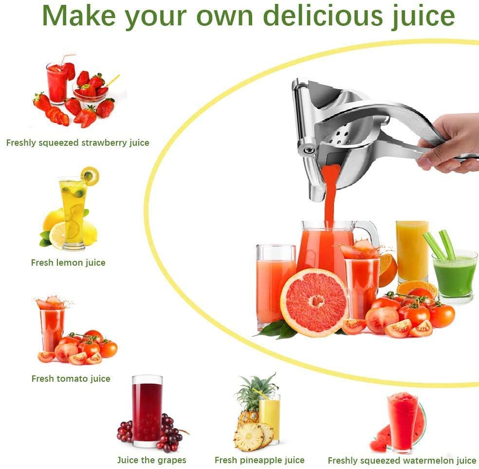 Hand Press Fruit Juicer | Manual Fruit Juice Extractor/Squeezer | Manual Fruit Juicer/Presser, Aluminum Alloy