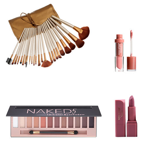 NAKED-24PIECE-GOLDEN-BRUSHES-NAKED5-EYESHADOW-PALETTE-MISS-ROSE-SOFT-MATTE-LIPSTICK-MATTE-LIPGLOSS