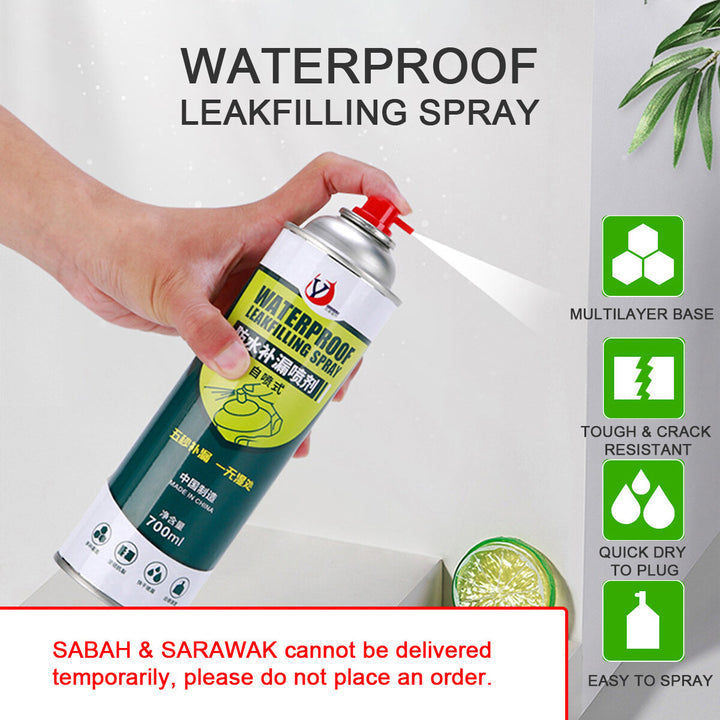 Waterproof leak-trapping spray ground and roof leakproof