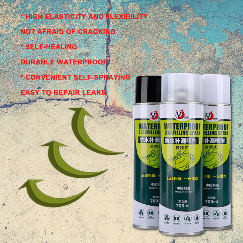 Waterproof leak-trapping spray ground and roof leakproof
