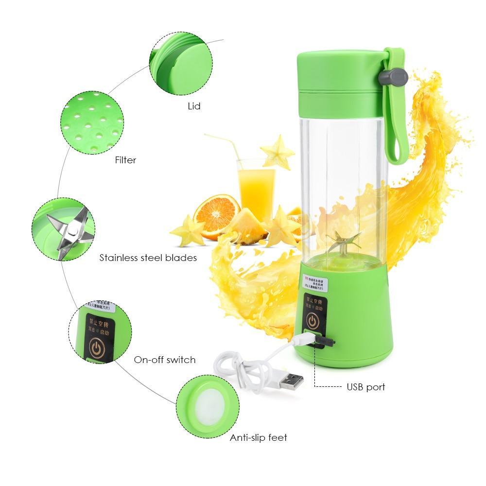 Portable Powerful 6 Blades USB Rechargeable Juicer/Blender