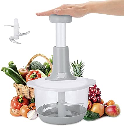 Big Hand Press Chopper, Food Chopper, Large Manual Hand-Press Vegetable Chopper Mixer Cutter