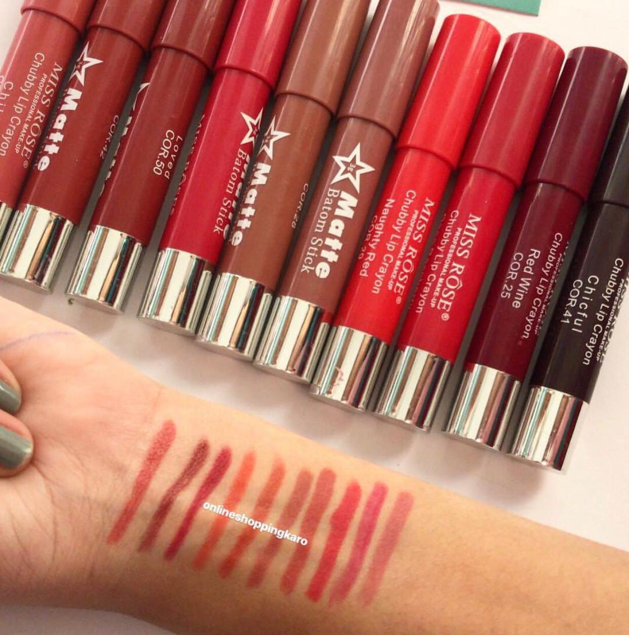 Long-Lasting Waterproof Matte Lip Cryons / lipsticks - 10 pcs set