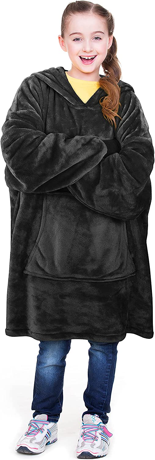 Oversized Hoodie For Adults & Kids | Microfiber & Sherpa Wearable Blanket