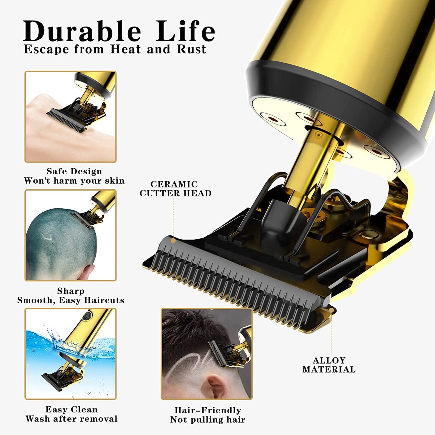T Blade Trimmer For Men, Cordless Electric Rechargeable Hair Clippers Zero Gapped Beard Trimmers