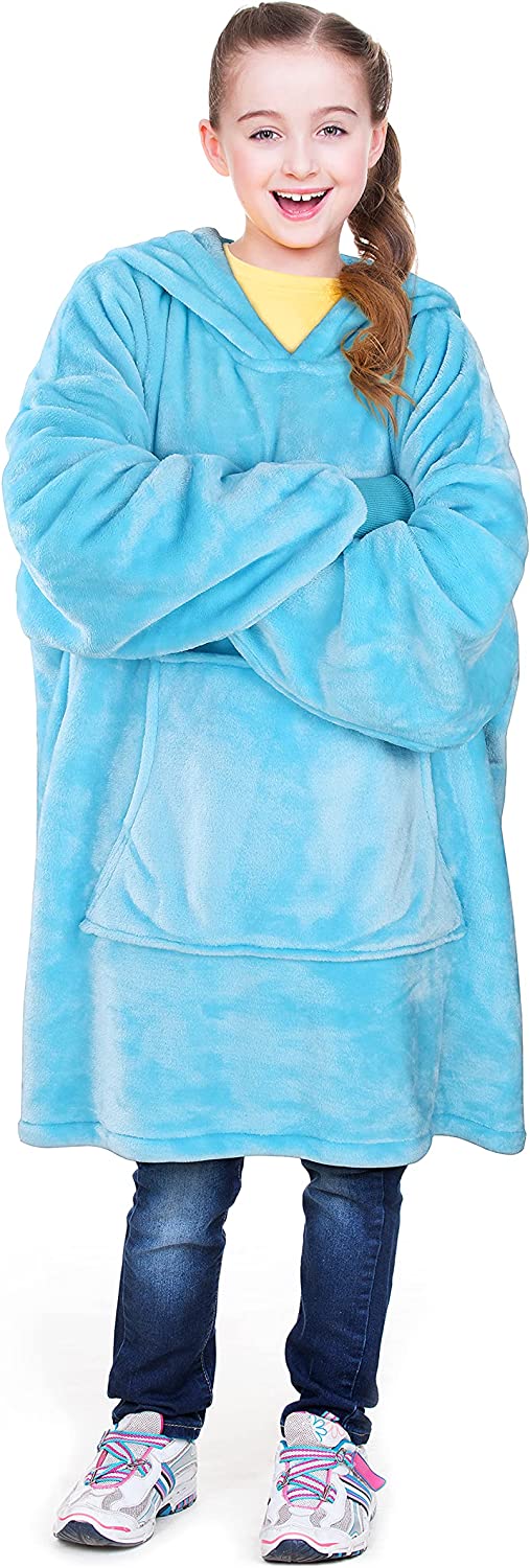 Oversized Hoodie For Adults & Kids | Microfiber & Sherpa Wearable Blanket