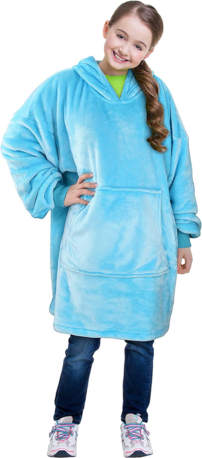 Oversized Hoodie For Adults & Kids | Microfiber & Sherpa Wearable Blanket