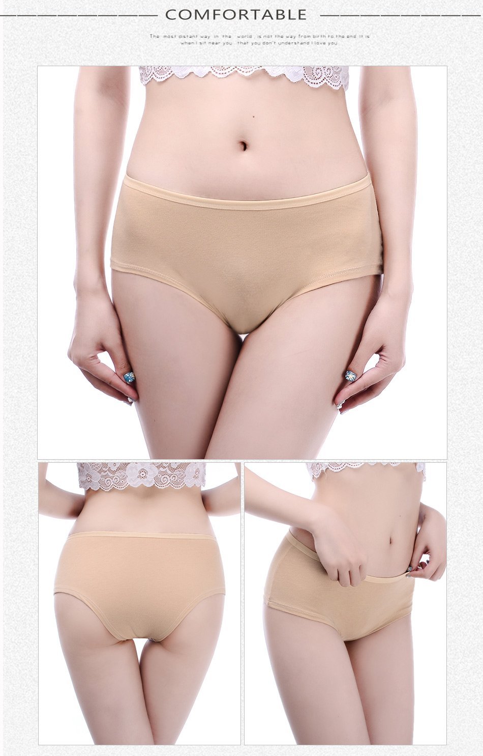 WOMEN HIGH QUALITY COTTON SEAMLESS UNDERWEAR PACK (U001)