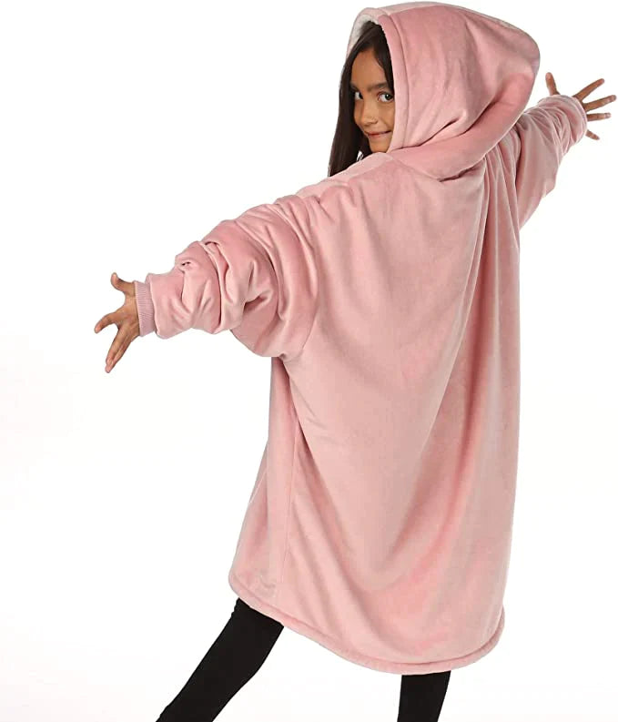 Oversized Hoodie For Adults & Kids | Microfiber & Sherpa Wearable Blanket