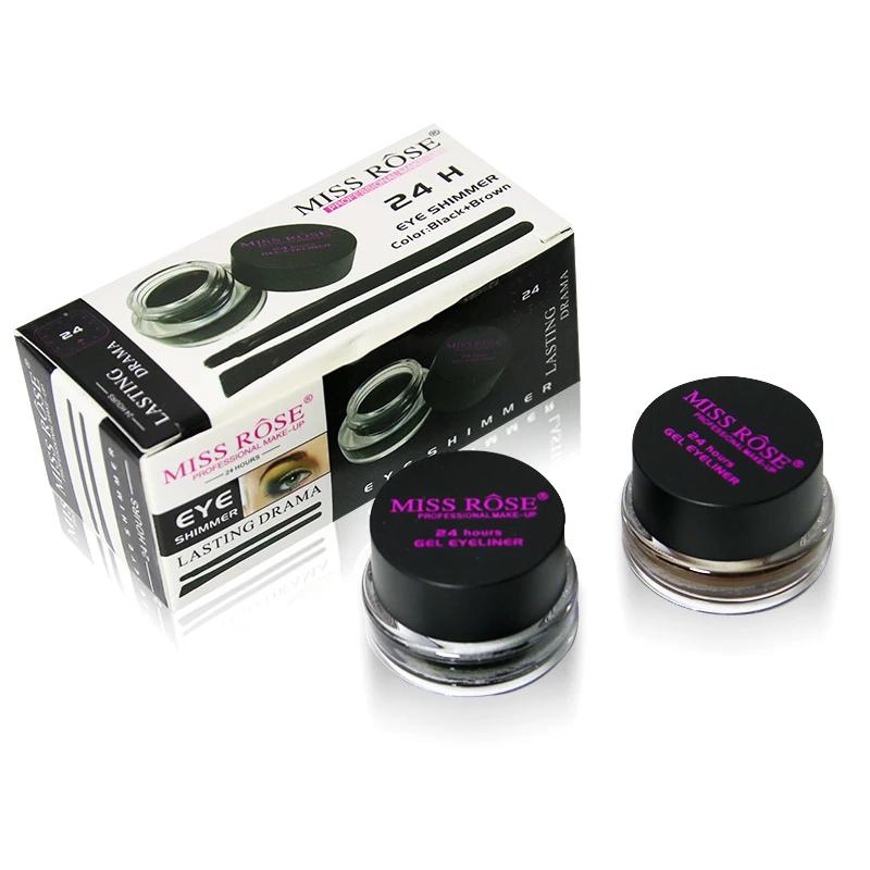 MISS ROSE GEL EYELINER 2 COLOR A SET BLACK AND BROWN