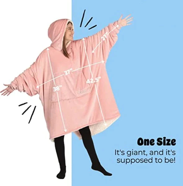 Oversized Hoodie For Adults & Kids | Microfiber & Sherpa Wearable Blanket