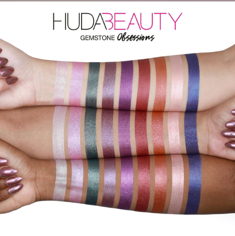 HUDA BEAUTY OBSESSIONS EYESHADOW PALETTE PACK OF 5 , MAUVI,SMOKEY,GEMSTONE,COREL,WARMBROWN