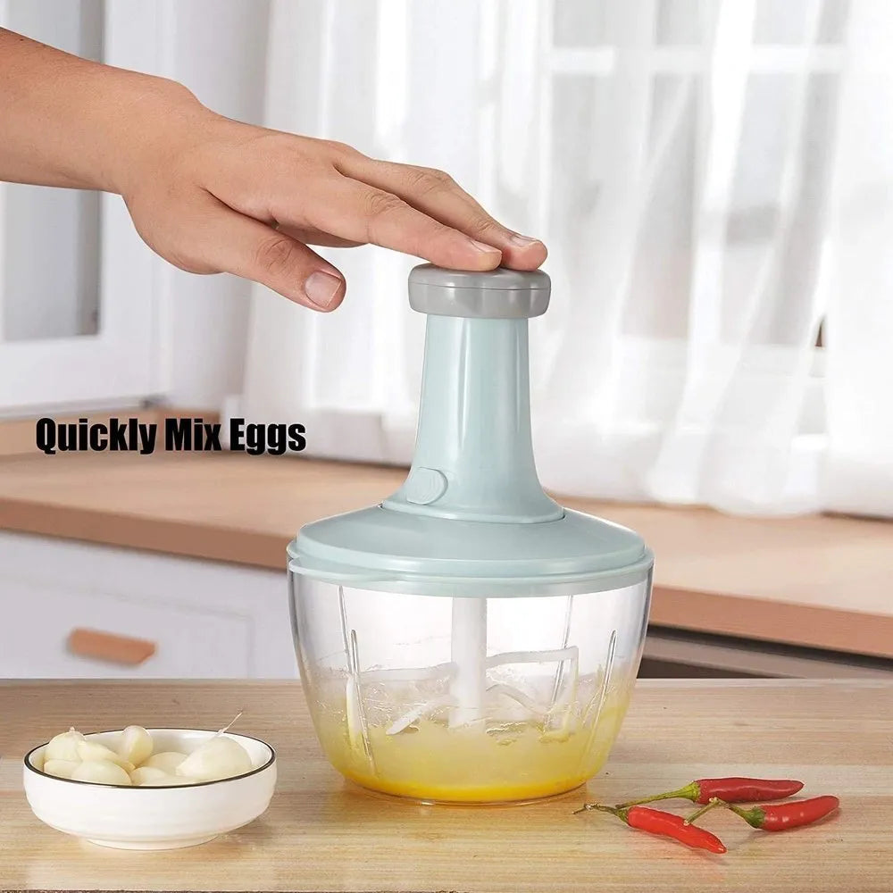 Big Hand Press Chopper, Food Chopper, Large Manual Hand-Press Vegetable Chopper Mixer Cutter