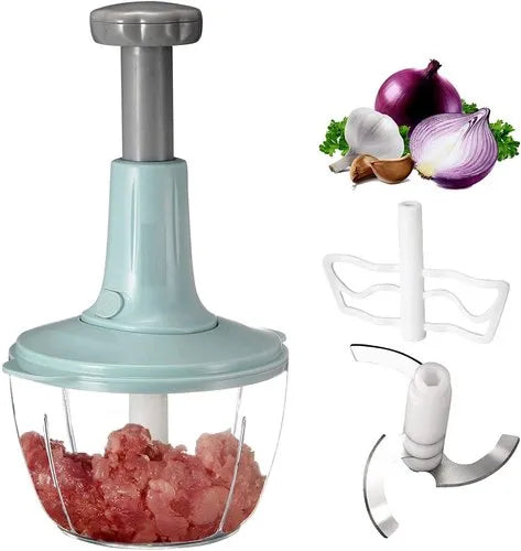 Big Hand Press Chopper, Food Chopper, Large Manual Hand-Press Vegetable Chopper Mixer Cutter