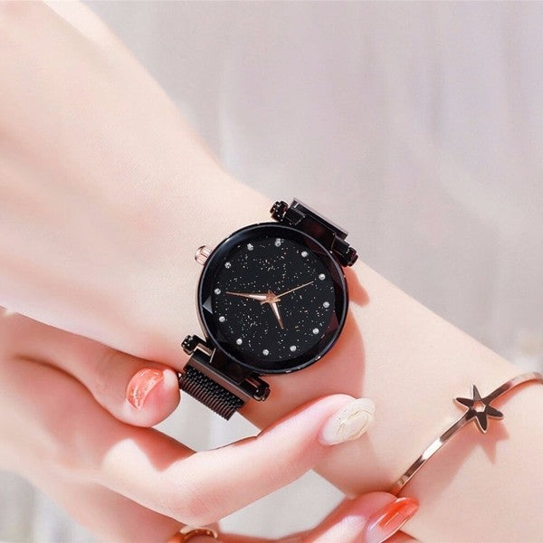 Pack of 3 Ladies Wrist Watches Luxury Starry Sky Magnet Buckle
