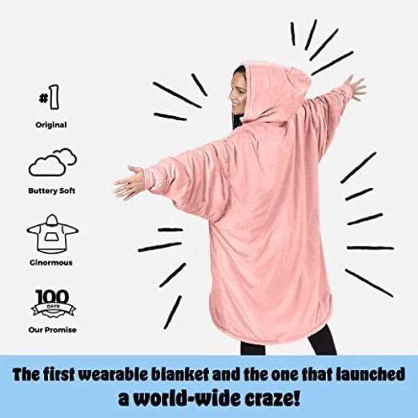 Oversized Hoodie For Adults & Kids | Microfiber & Sherpa Wearable Blanket