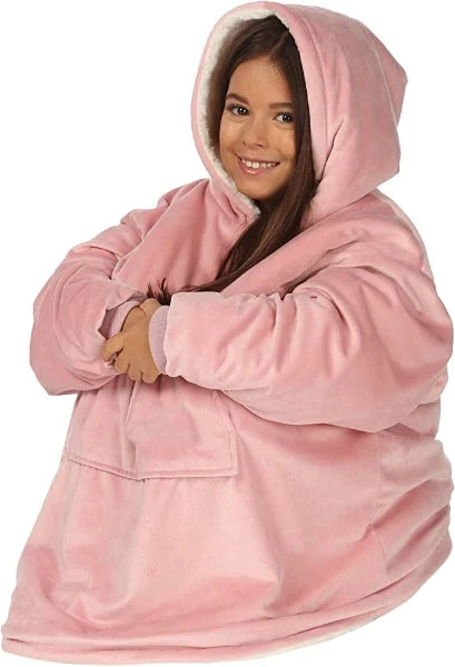 Oversized Hoodie For Adults & Kids | Microfiber & Sherpa Wearable Blanket