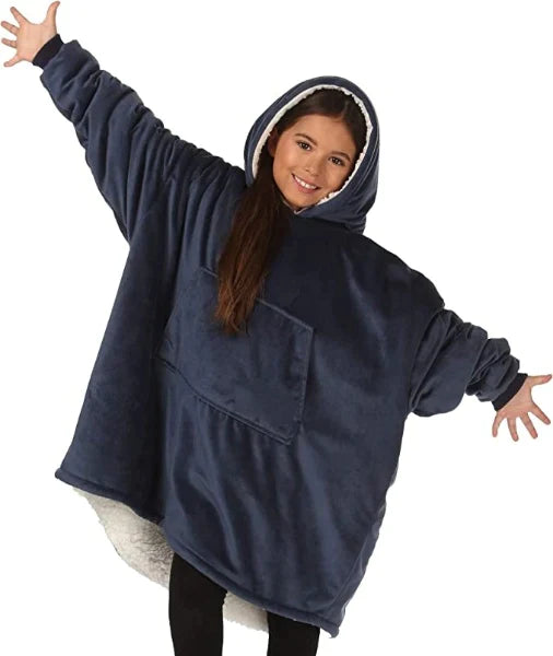 Oversized Hoodie For Adults & Kids | Microfiber & Sherpa Wearable Blanket