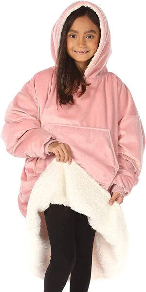 Oversized Hoodie For Adults & Kids | Microfiber & Sherpa Wearable Blanket