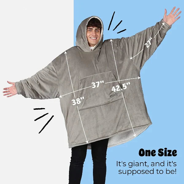 Oversized Hoodie For Adults & Kids | Microfiber & Sherpa Wearable Blanket
