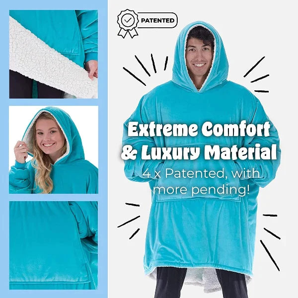Oversized Hoodie For Adults & Kids | Microfiber & Sherpa Wearable Blanket