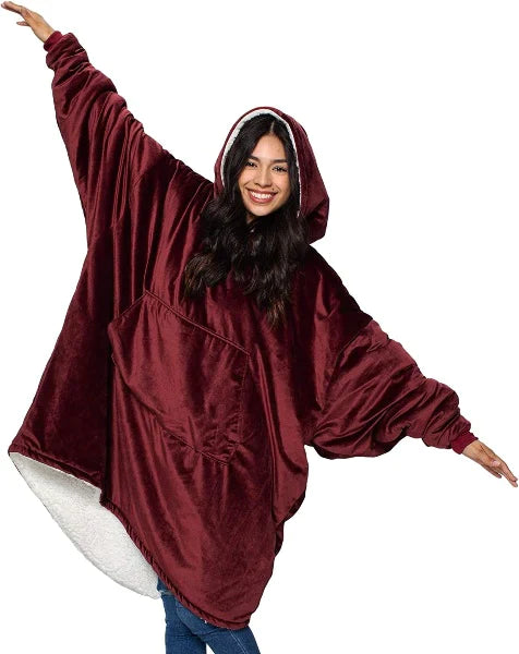 Oversized Hoodie For Adults & Kids | Microfiber & Sherpa Wearable Blanket