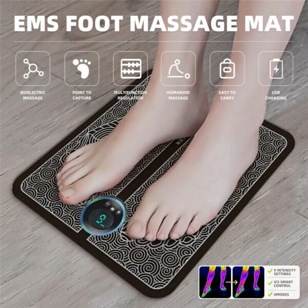 Portable Electric Foot Massager Pad for Pain Relief | Foldable