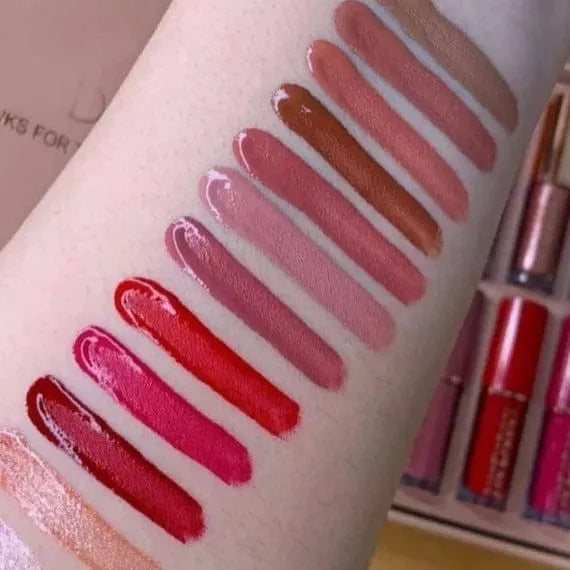 Mocallure Lip Gloss Book Kit | Lip Gloss Pack of 12 | Moisturizing & Shiny Lip Gloss | Matte Liquid Lipstick Set 2.5ml*12pcs