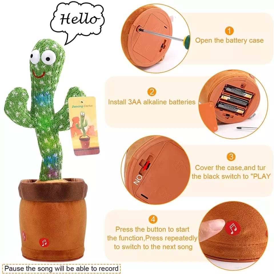 Dancing Cactus Toy-Talking Cactus Toy Repeats What You Say