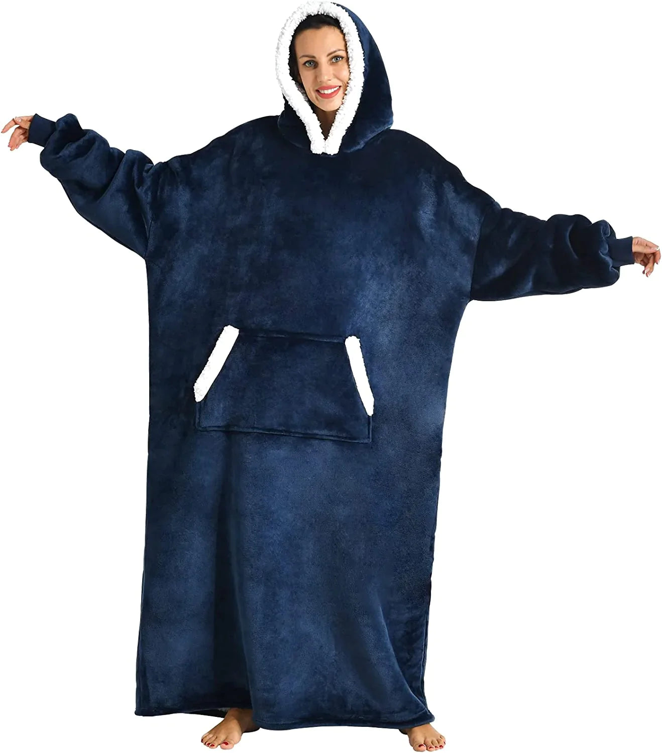 Oversized Hoodie For Adults & Kids | Microfiber & Sherpa Wearable Blanket