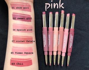 MISS ROSE 2 IN 1 LIPSTICK + LIPLINER (PACK OF 6)