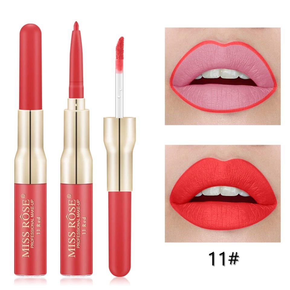 MISS ROSE 2IN1 LIPGLOSS + LIPLINER PACK OF 6