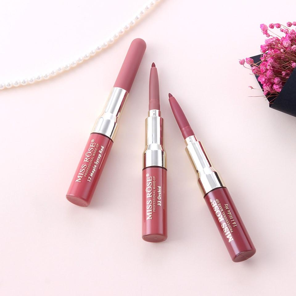 MISS ROSE 2IN1 LIPGLOSS + LIPLINER PACK OF 6
