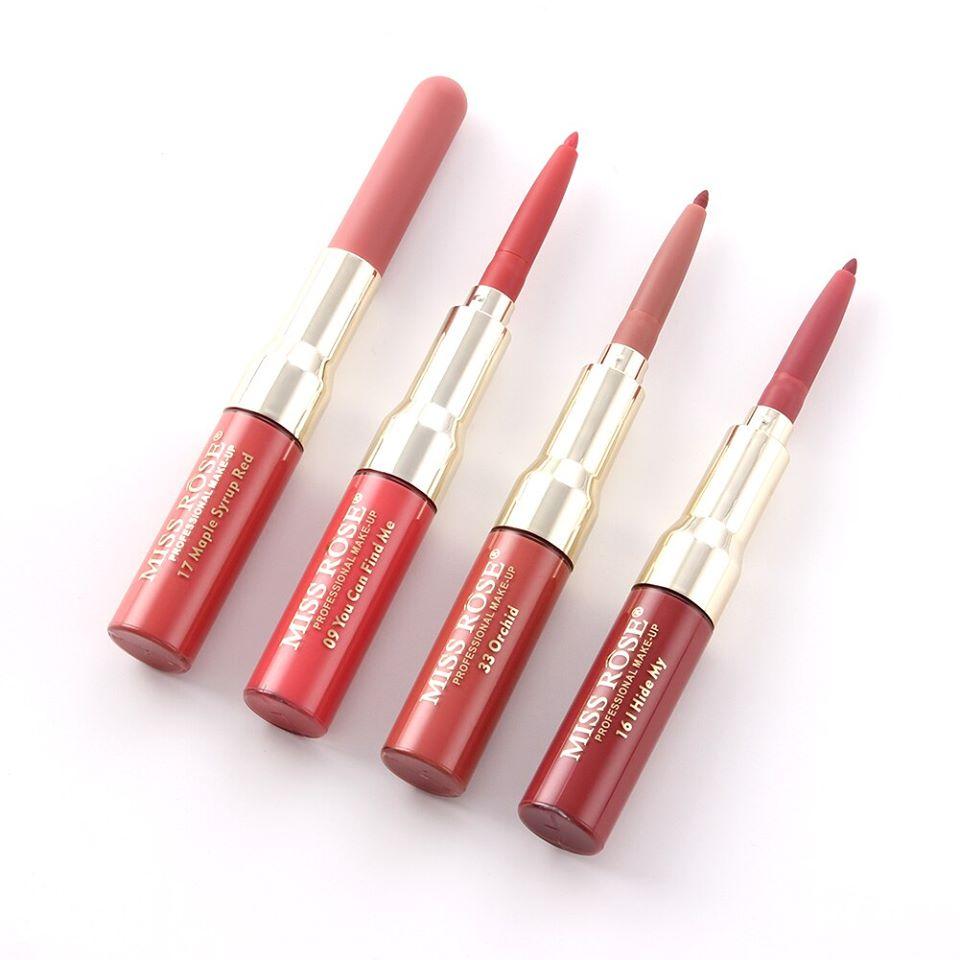 MISS ROSE 2IN1 LIPGLOSS + LIPLINER PACK OF 6
