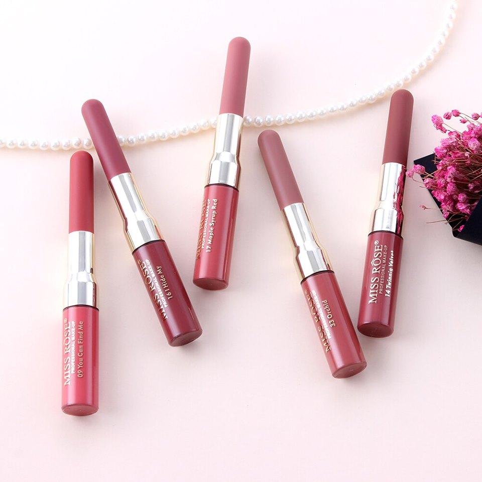 MISS ROSE 2IN1 LIPGLOSS + LIPLINER PACK OF 6