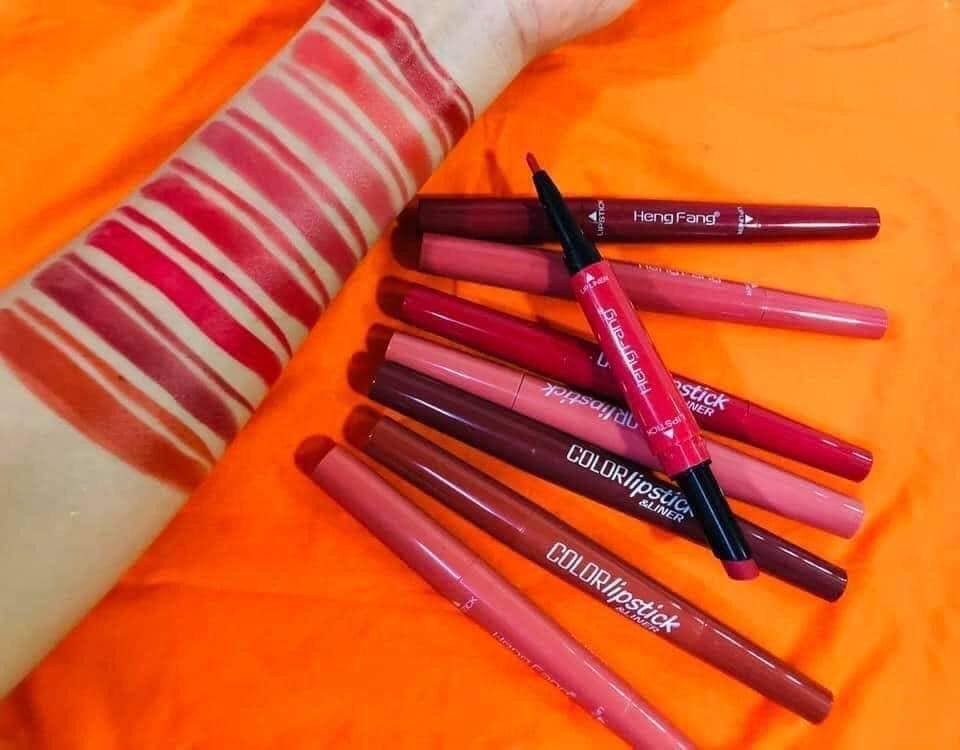 HENG FENG 2 IN 1 LIPLINER+LIPSTICK SET OF 8