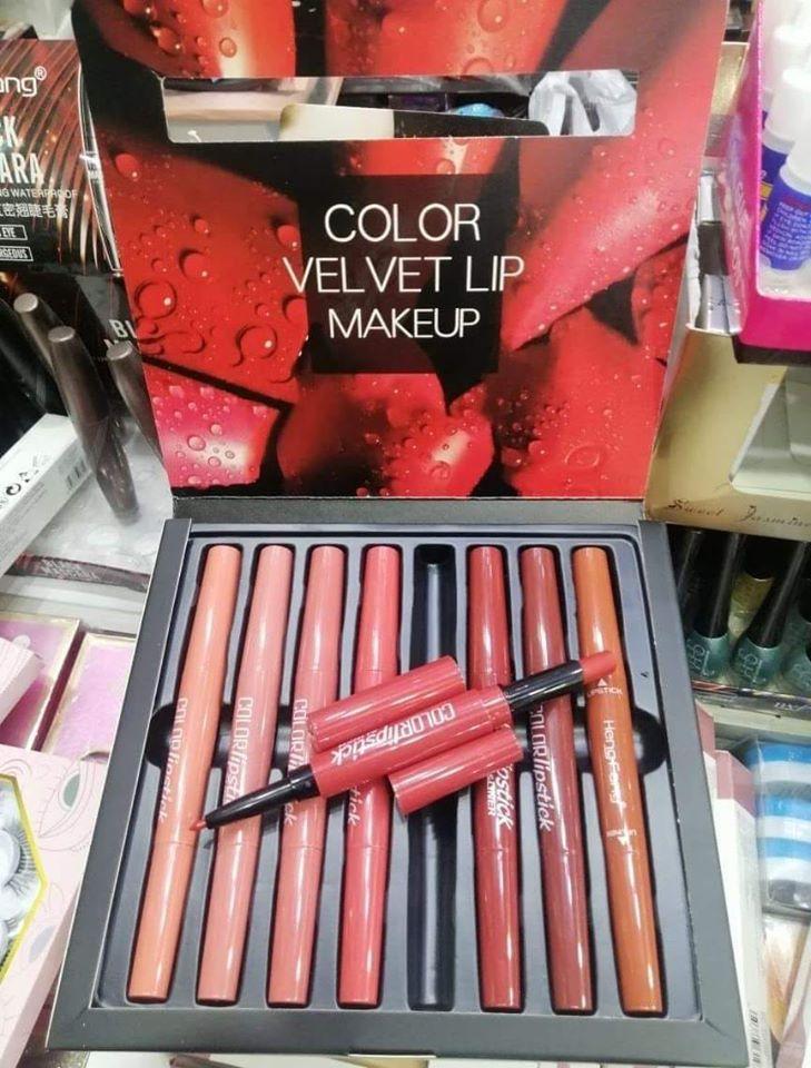 HENG FENG 2 IN 1 LIPLINER+LIPSTICK SET OF 8