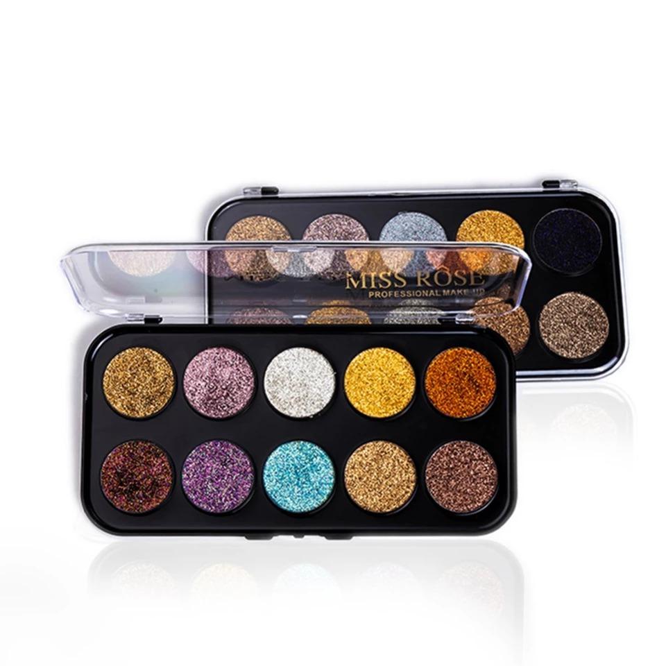 MISS ROSE 10 COLORS GLITTER EYESHADOW PALETTE