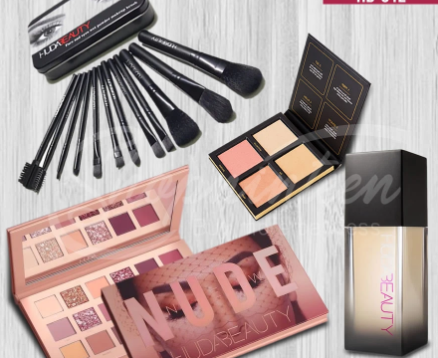HUDA-FOUNDATION-BRUSH SET-HIGHLIGHTER-EYE SHADOW