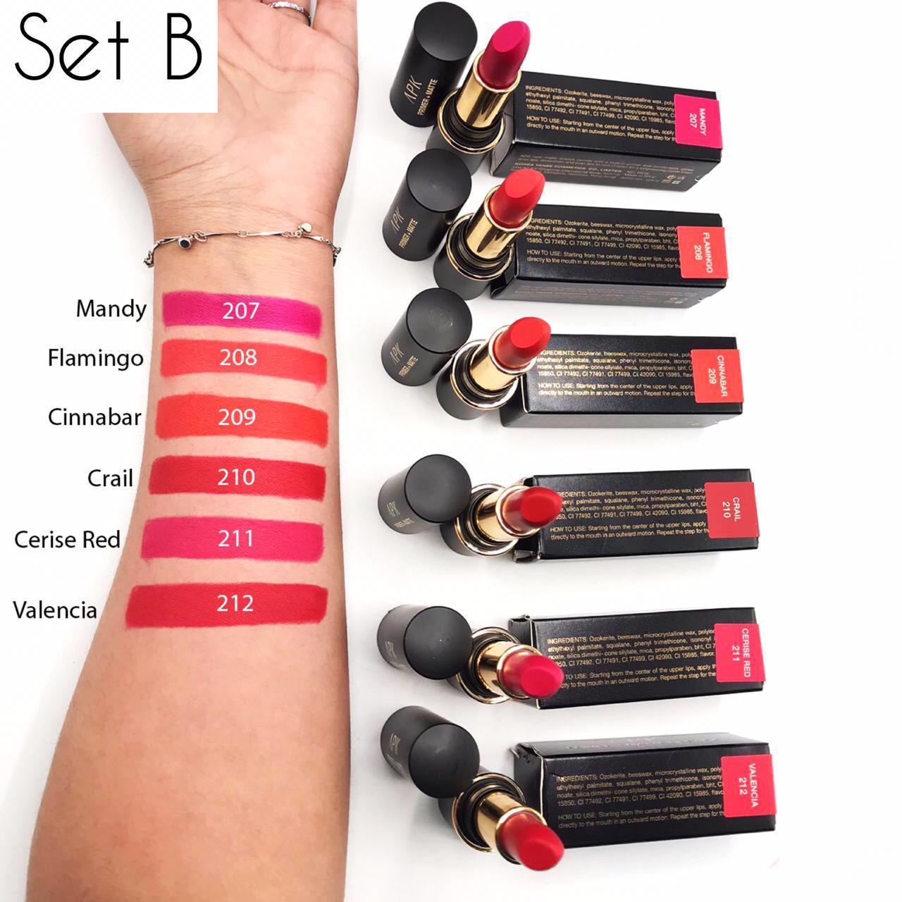 APK MATTE+PRIMER LIPSTICK LONG LASTING PACK OF (SIX) 6