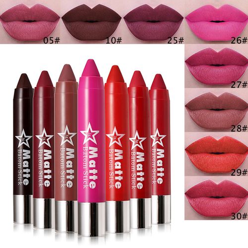 Long-Lasting Waterproof Matte Lip Cryons / lipsticks - 10 pcs set
