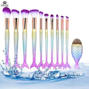 11 Piece Mermaid Cosmetic Makeup Brush Set